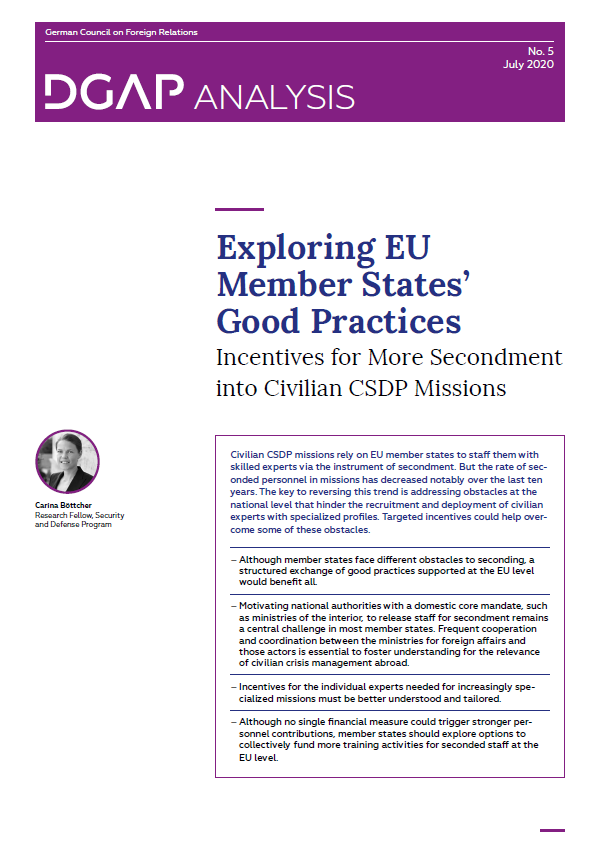 Cover image of PDF of DGAP Analysis No. 5 2020