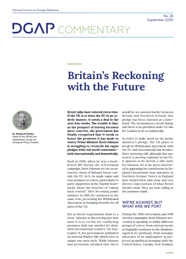 A screenshot of the coverpage of the PDF version of DGAP Commentary No. 26