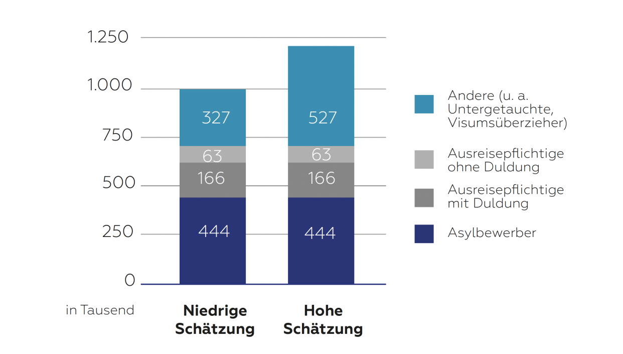 Abbildung 1: Gruppen nicht-autorisierter Migranten in Deutschland 2017