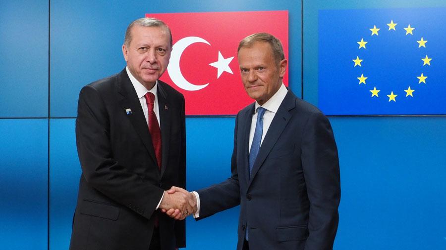 Mr Recep Tayyip ERDOGAN, Turkish President; Mr Donald TUSK, President of the European Council.