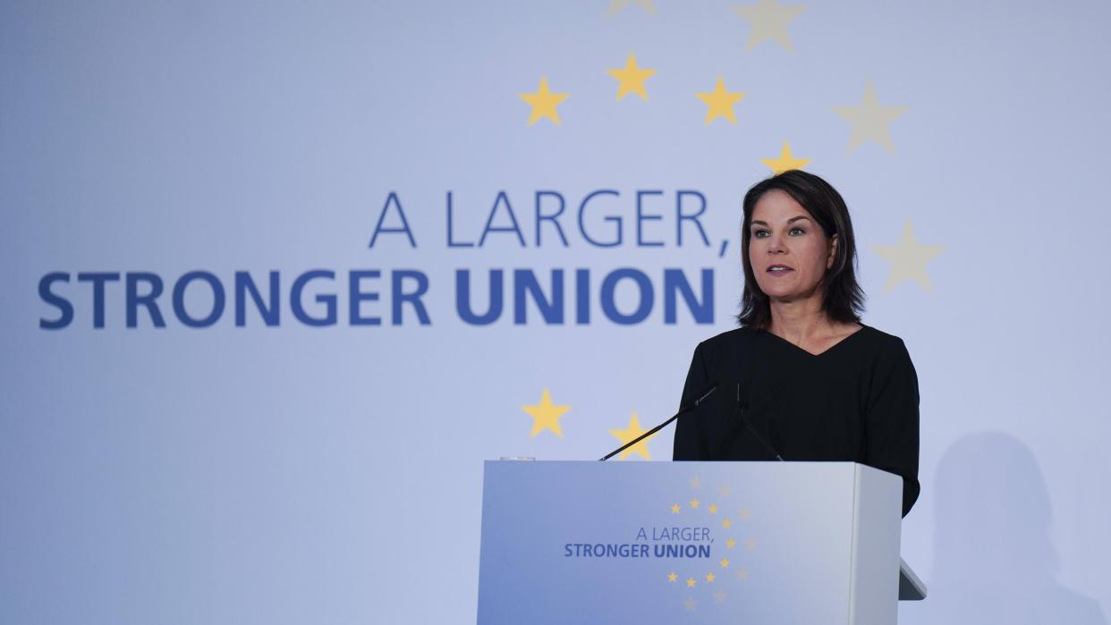 Außenministerin Annalena Baerbock bei der Europakonferenz im Auswärtigen Amt 2023