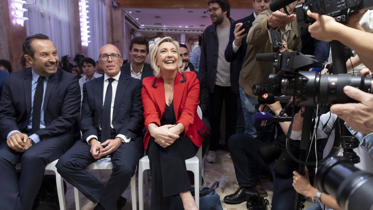 Marine Le Pen at a press conference on June 24, 2024