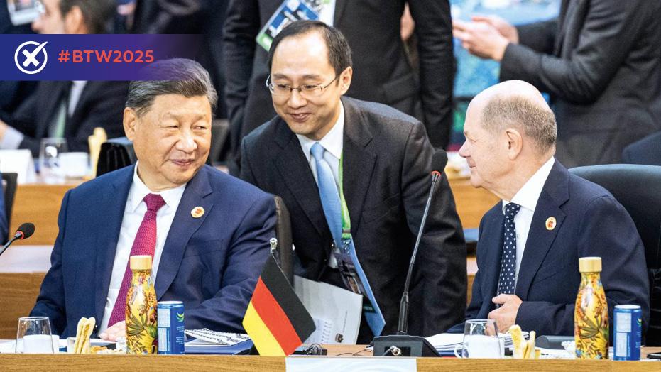 China's President Xi Jinping and German Chancellor Olaf Scholz at the G20 Summit in November 2024