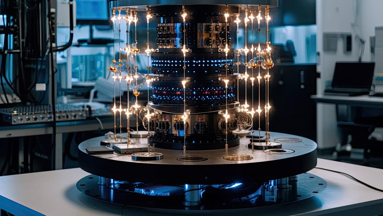 Generative AI image of futuristic quantum computer