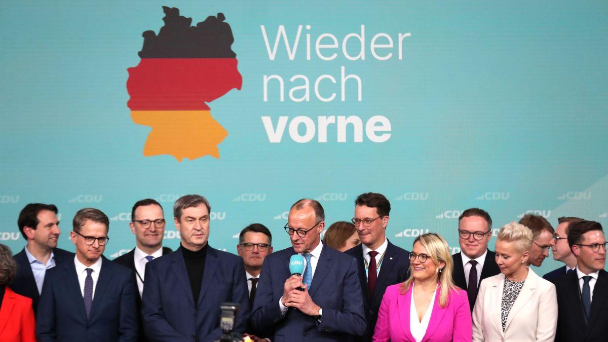 Friedrich Merz im Adenauer-Haus am Wahlabend 23. Februar 2025