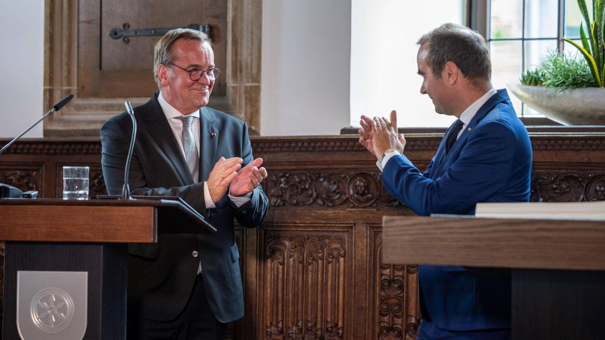 German Defense Minister Pistorius and French Defense Minister Lecornu in Osnabrück on July 24, 2025