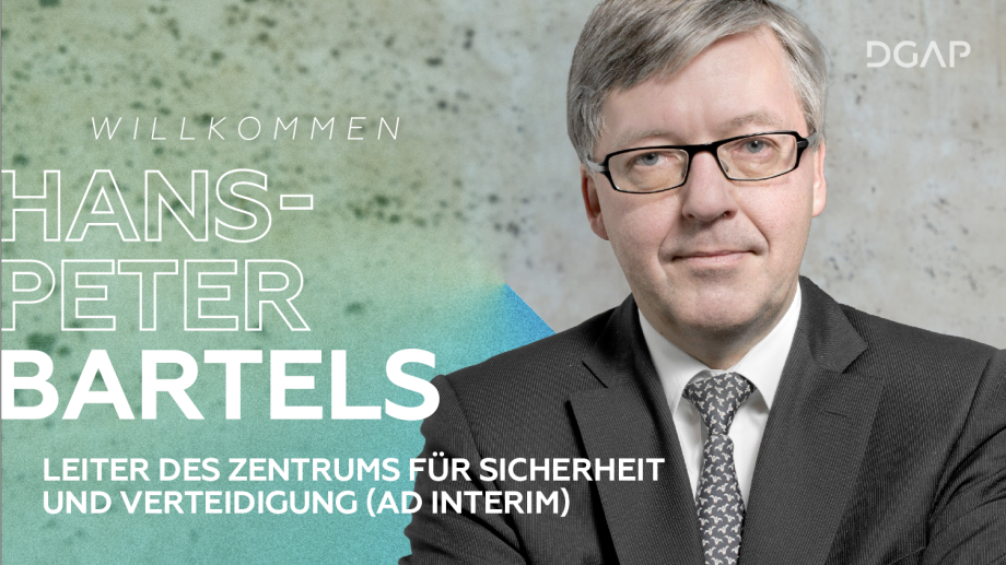 Dr. Hans-Peter Bartels wird Interim-Leiter des Zentrums für Sicherheit und Verteidigung