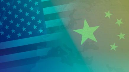 Visual: US Flagge und China
