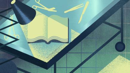 Bild: Illustration eines Buches auf einem Seziertisch