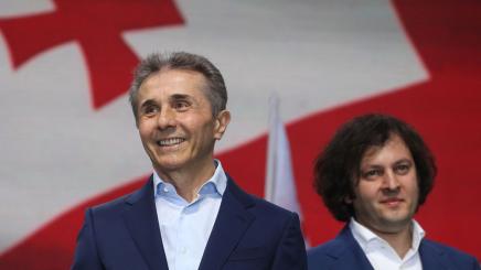 Bild:  Bidsina Iwanischwili mit dem georgischen Premier Irakli Kobachidse