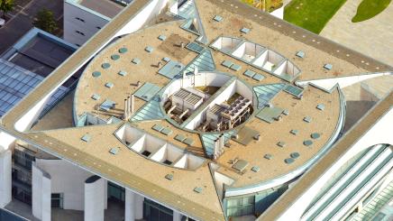 Bild: Luftaufnahme des Kanzleramts