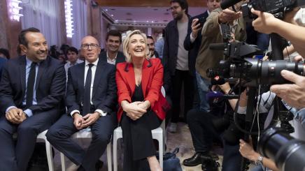 Marine Le Pen at a press conference on June 24, 2024