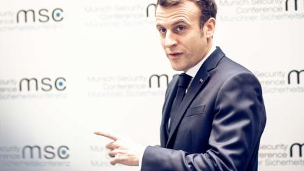 Bild: Emmanuel Macron bei der MSC 2020