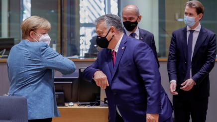 Merkel Orban at EU Summit