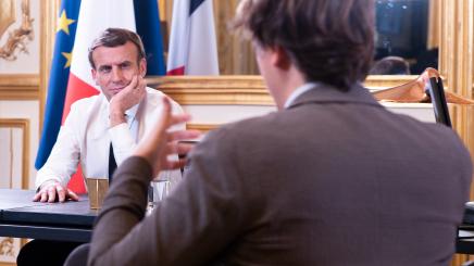 Bild: Emmanuel Macron im Interview
