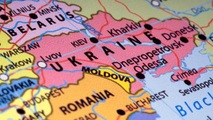 Moldau und die Ukraine auf einer Europa-Karte