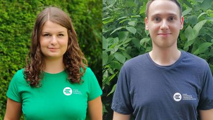 Bild: Porträts der beiden Interviewten, Frau Rose und Herr Schneider