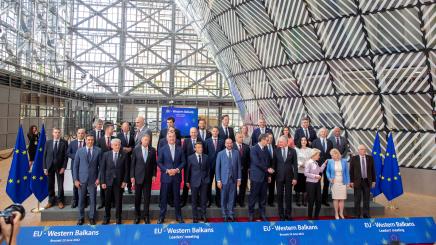 Group photo at the EU-Western Balkan meeting aheas of the European Council summit