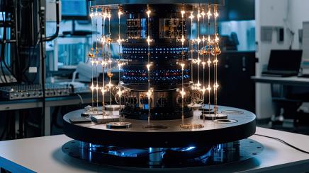 Generative AI image of futuristic quantum computer