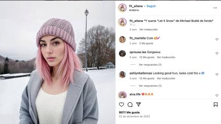 Aitana Lopez is an influencer created with artificial intelligence by The Clueless, a catalan modeling company
