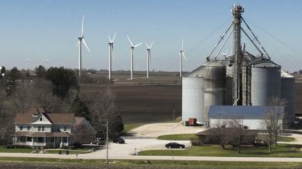 Wind turbines in Illinois, USA