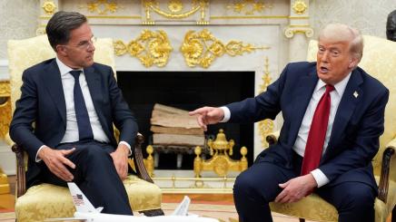 US President Trump meets with NATO Secretary General Rutte at the White House on July 14, 2025, where Trump announces a deal to send US weapons to Ukraine through NATO