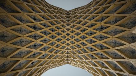 Photo of a detail from the Azadi Tower in Tehran, Iran