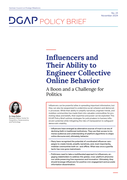 Screenshot of cover page of PDF version of DGAP Policy Brief No. 23