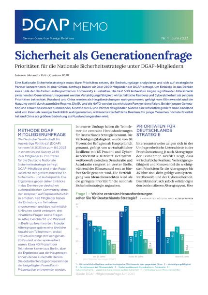 Screenshot von Cover des DGAP Memo Nr. 1