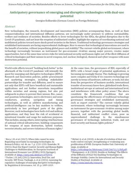 UN-Science-Policy-Brief_Kolliarakis_Dual-Use-Governance_Cover